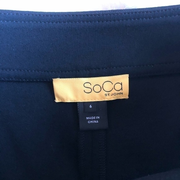 St. John SoCa Black Ponte Knit Cropped Ankle Pant - Picture 4 of 6